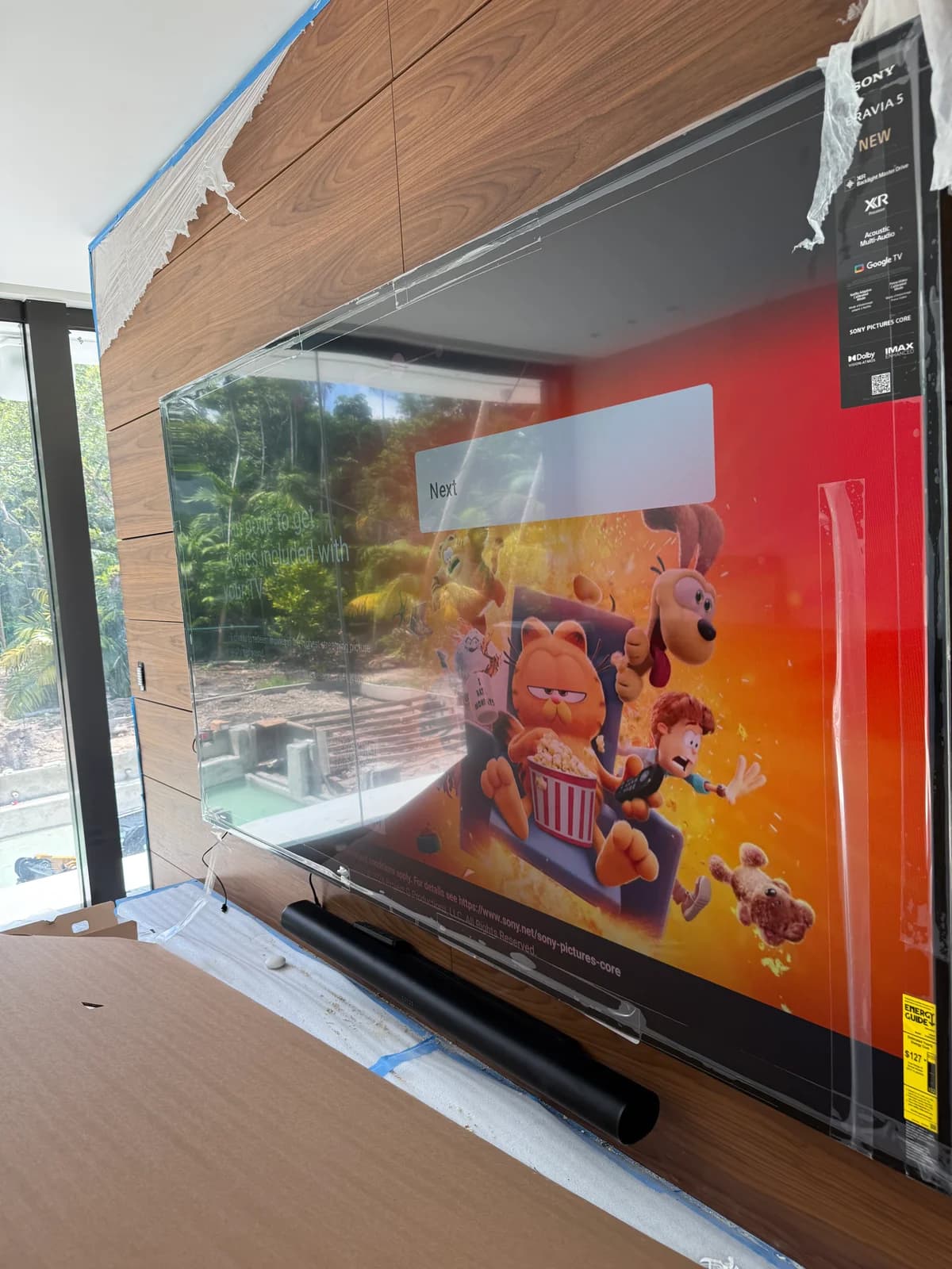 Walnut Wall — Sony Bravia + Sonos Arc